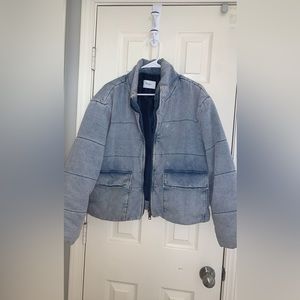 Denim Puffer Jacket. Size L. KanCan